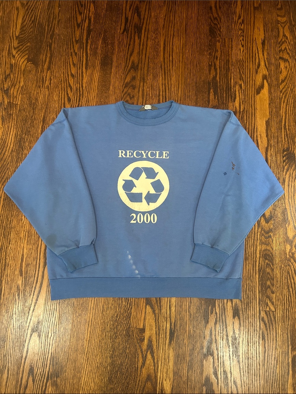 Vintage Y2K Distressed Recycling Hoodie